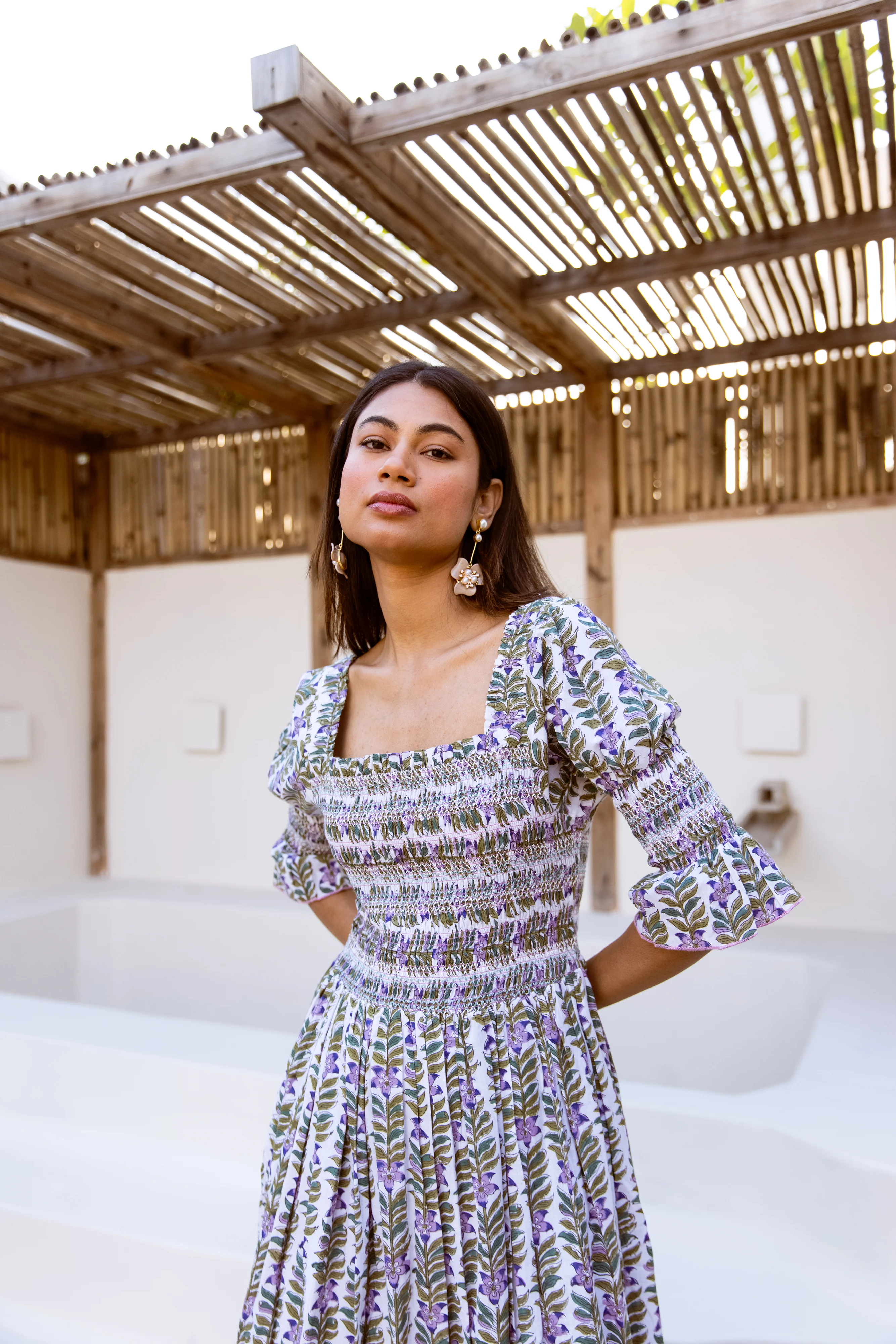 The Romi Dress - Lavender Floral Print - Happy Cabbage London