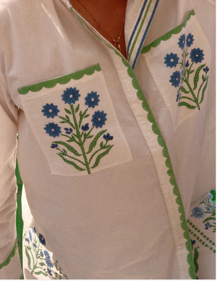 Blossom Shirt - Blue - Happy Cabbage London