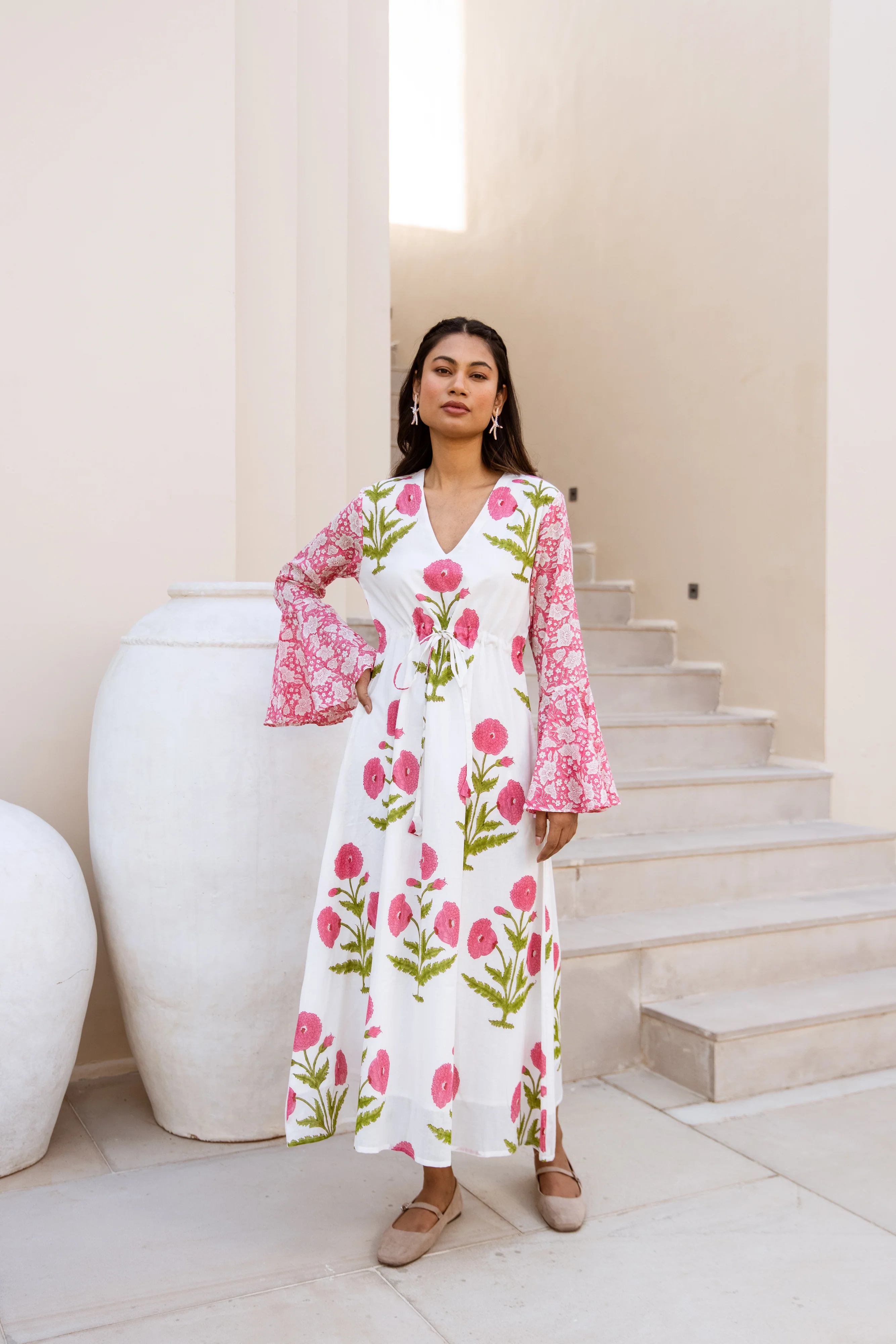 The Kate Dress - Pink Floral Print - Happy Cabbage London