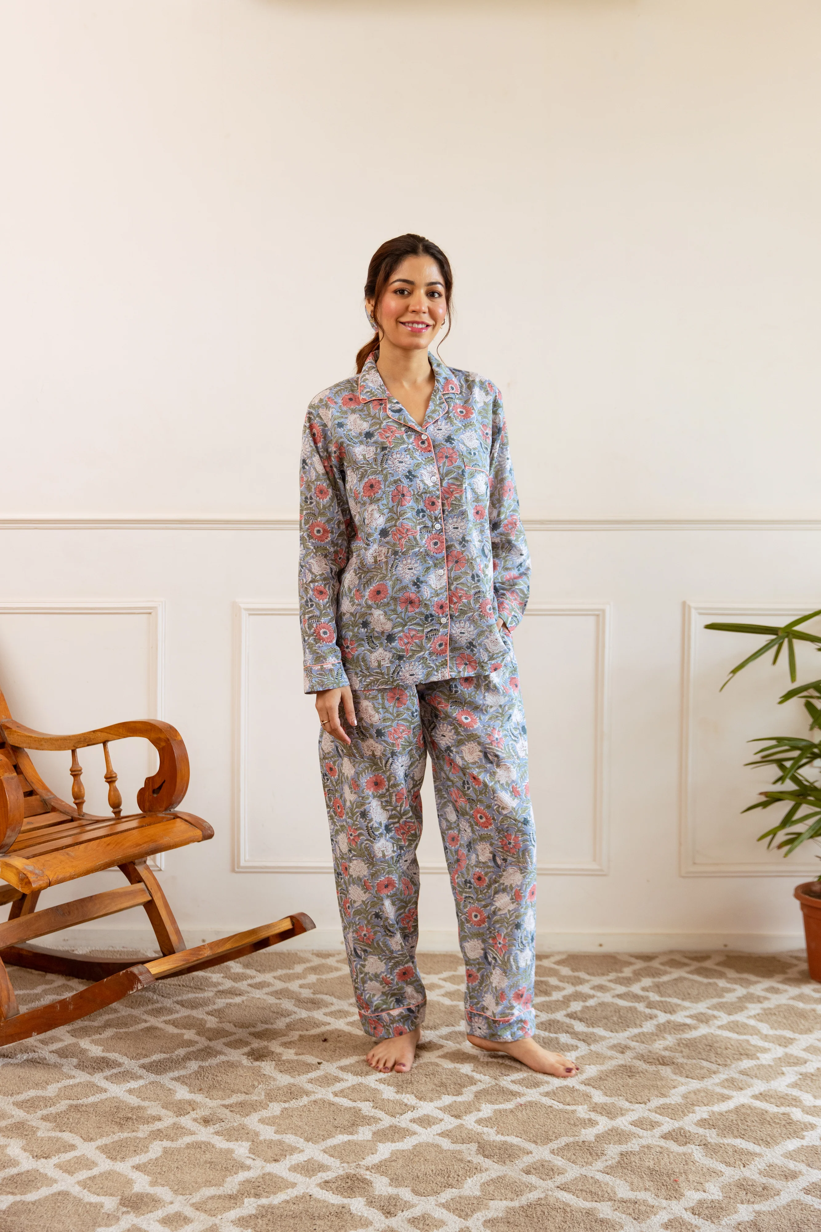 Long PJ Set - Meadow Bloom - Happy Cabbage London