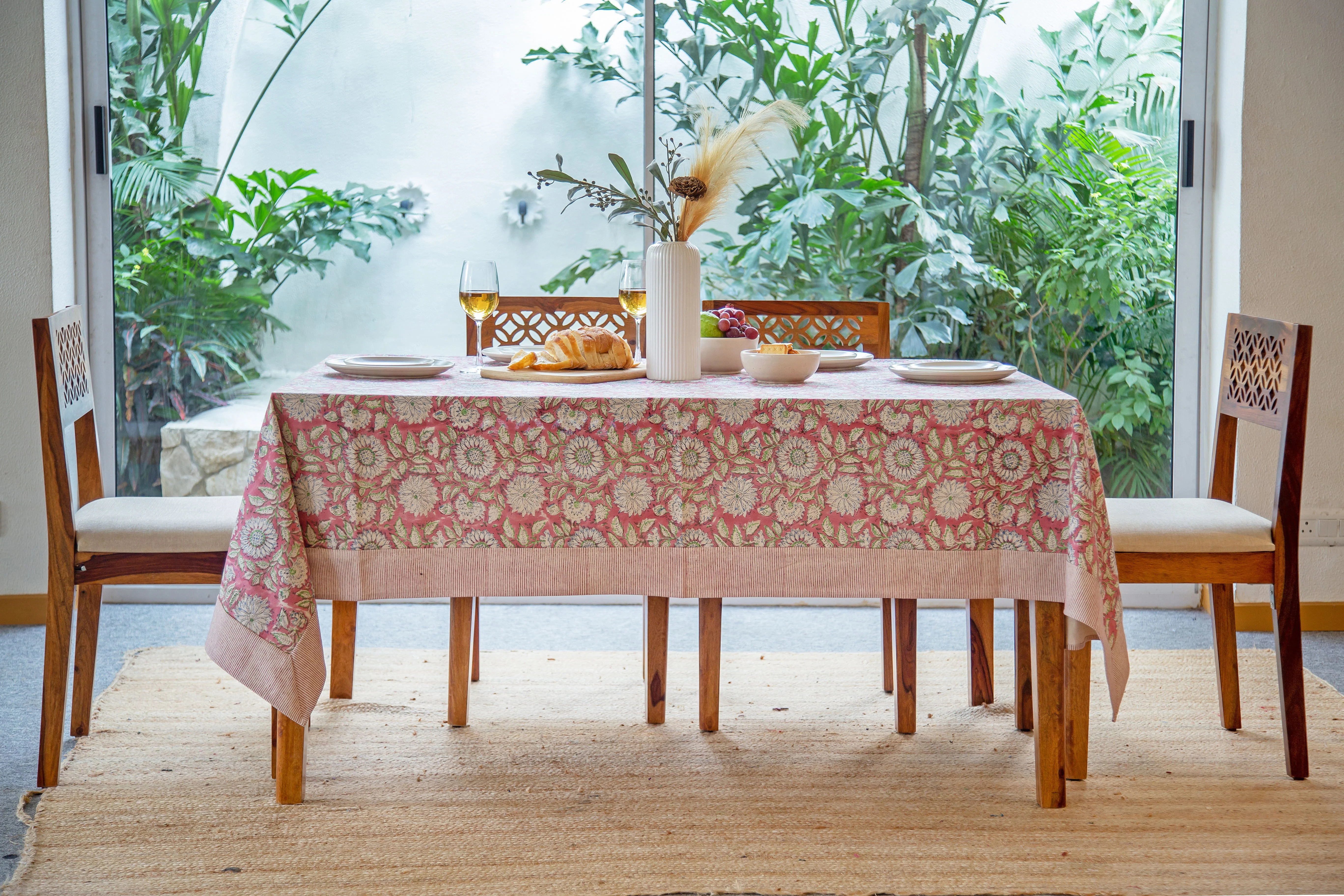 Tablecloth - Pink Dahlia - Happy Cabbage London