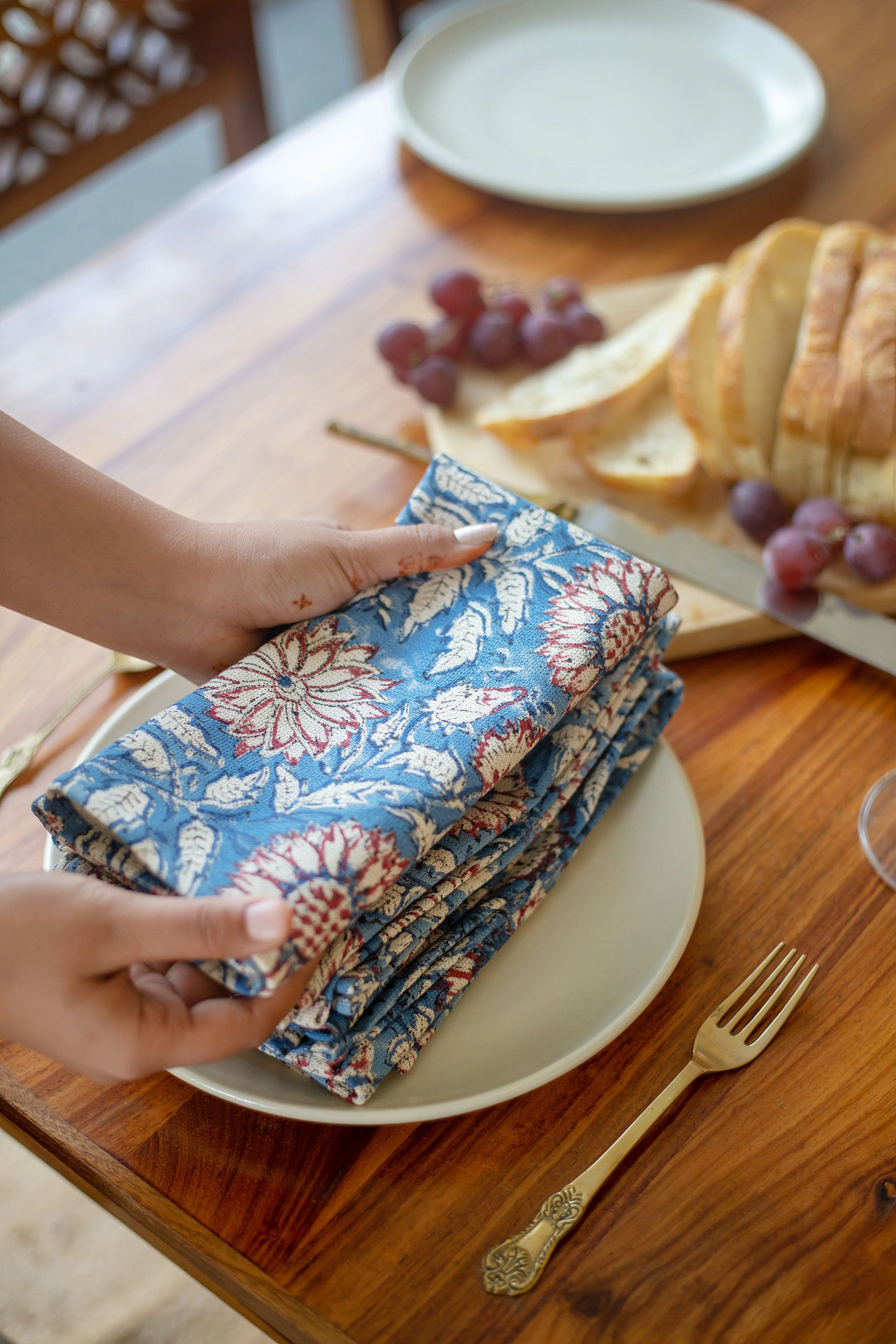 Napkins - Blue Dahlia - Happy Cabbage London