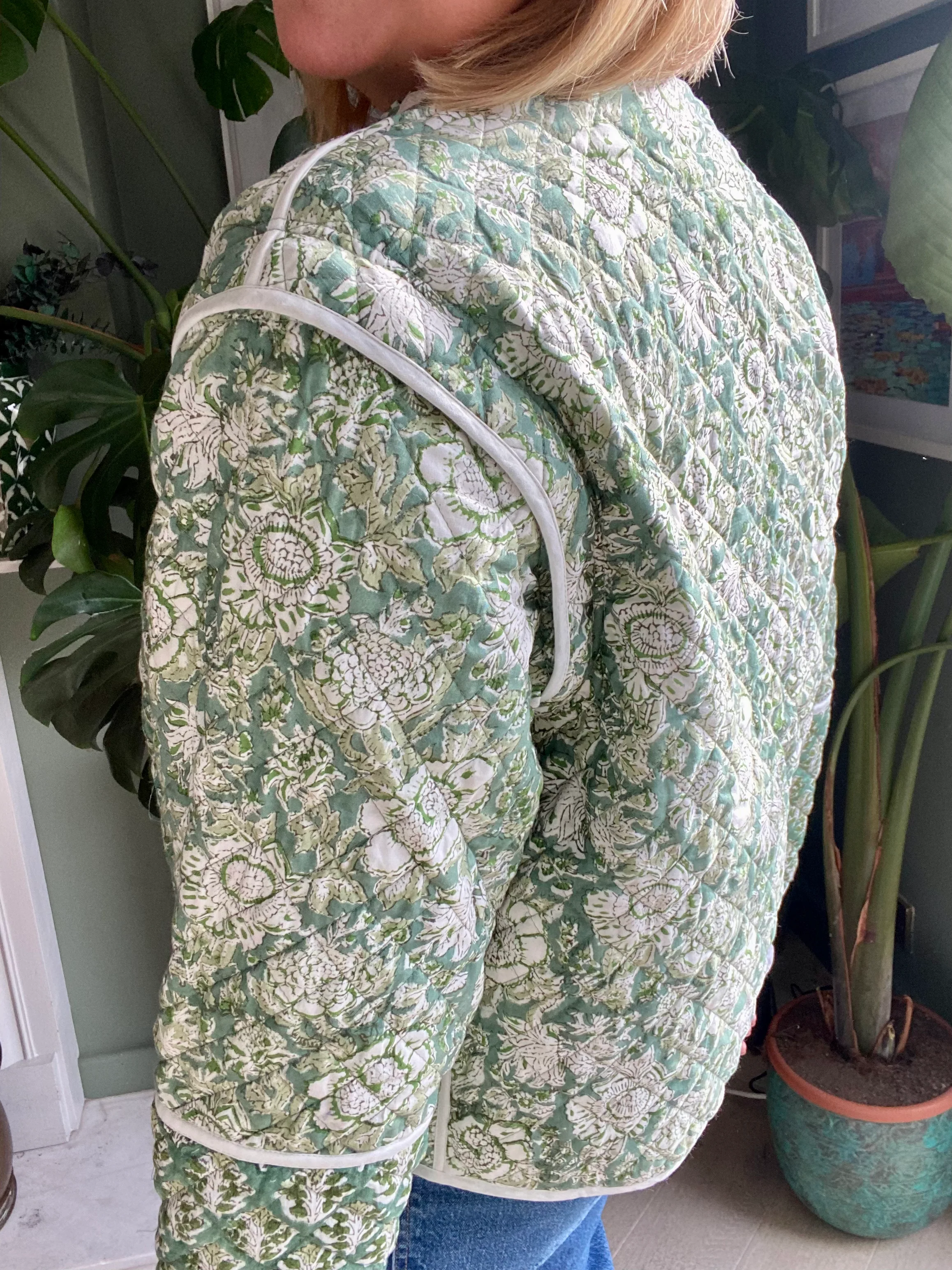 SALE Jacket`& Waistcoat in 1 - Forest Green Print - Happy Cabbage London