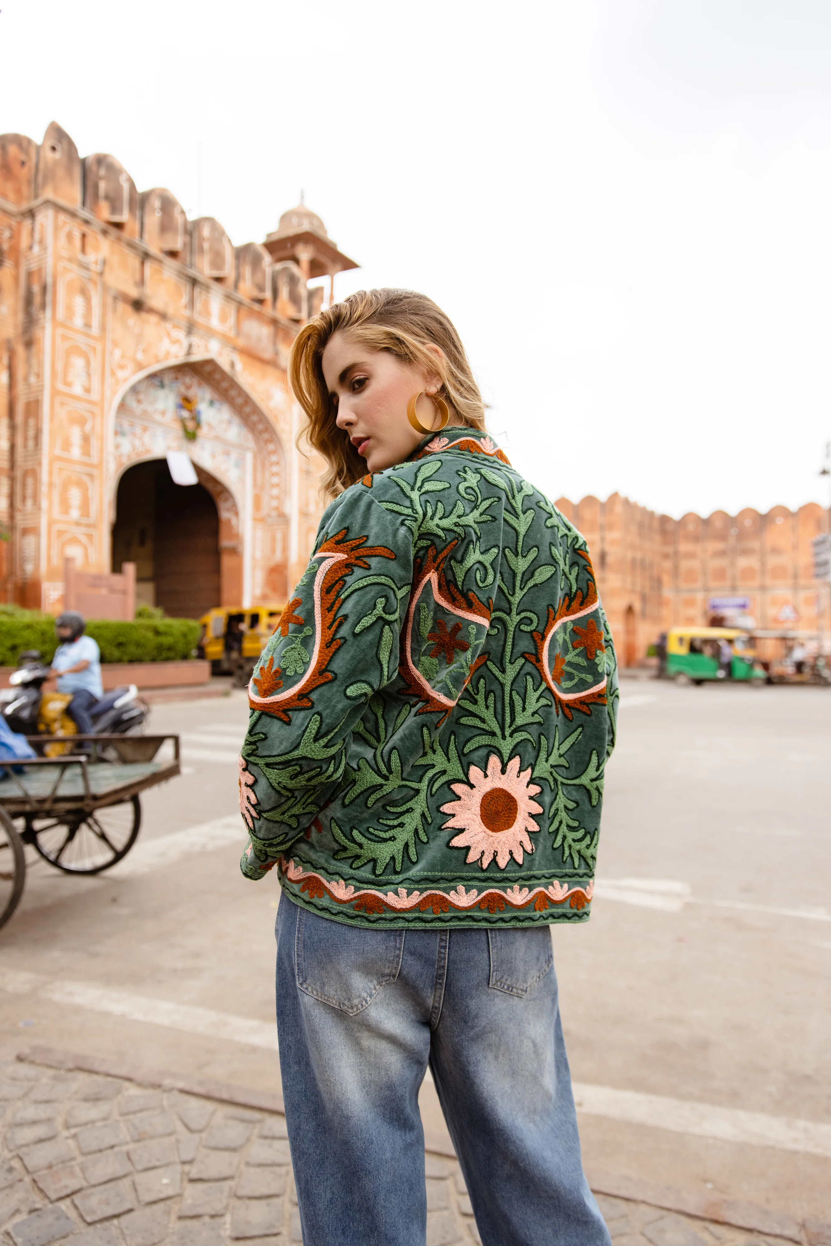 Embroidered Jacket - Sage Garden - Happy Cabbage London