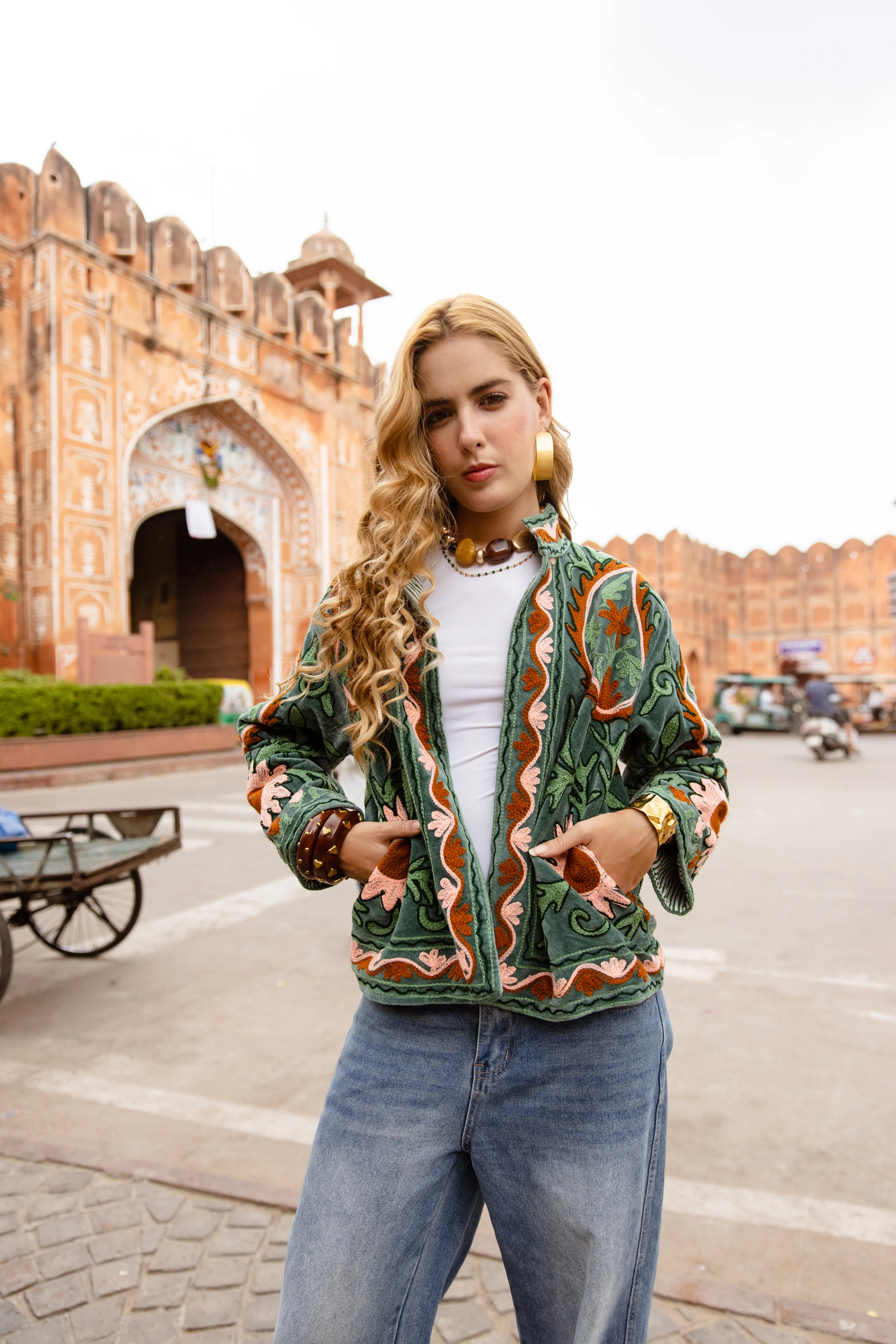 Embroidered Jacket - Sage Garden - Happy Cabbage London